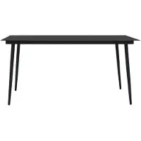 vidaXL Tuintafel 150x80x74 cm staal en glas zwart