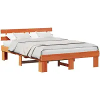 vidaXL Bedframe Wasbruin 150 x 200 cm Massief grenenhout