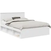 vidaXL Bedframe met hoofdeinde Wit 140 x 190 cm Bewerkt hout