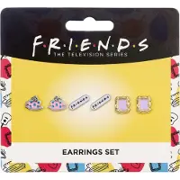 The Carat Shop - FRIENDS TV Show - Set van 3 Oorbellen - Frame - Koffie Kopje - FRIENDS Logo