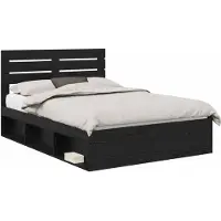 vidaXL Bedframe met hoofdeinde Zwart 150 x 200 cm Massief grenenhout