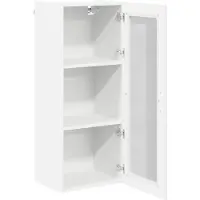 vidaXL Wandglas Kasten LUCCA Hoogglans Wit 40 x 31 x 100 cm