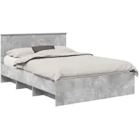 vidaXL Bedframe met hoofdeinde Beton Grijs 140 x 200 cm Bewerkt hout