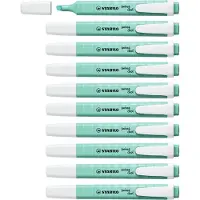 Stabilo swing cool - Markeerstift - Perfect Voor Onderweg - Pastel - Vleugje Turquoise - Doos 10 stuks