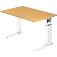 Hjh OFFICE PRO UNDA 12 W - 120x80 Tafelhoogte I In hoogte verstelbaar Beuken/Wit