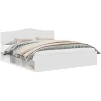 vidaXL Bedframe met hoofdeinde Wit 180 x 200 cm Massief grenenhout