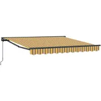 vidaXL Zonnescherm Frame Geel en Grijs 350 x 250 cm