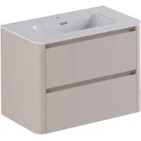 Thebalux Exclusief Sunny greeploze badmeubelset 80cm met afgeronde zijdes taupe licht