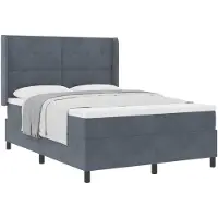 vidaXL Boxspring bed met hoofdeinde Donkergrijs 160 x 200 cm Fluweel