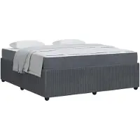 vidaXL Bedframe met matras Donkergrijs 180 x 200 cm Stof