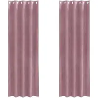 vidaXL Verduisterende gordijnen 2 st Donkerroze 140 x 245 cm fluweel