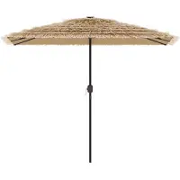 vidaXL Parasol met stalen paal 300x200x250 cm bruin