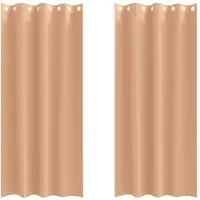vidaXL Blackout Gordijnen met Ringen 2 st Lichtbruin 245 x 140 cm