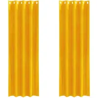 vidaXL Verduisterende gordijnen 2 st Mosterdgeel 140 x 260 cm fluweel