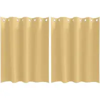 vidaXL Blackout Gordijnen met Ringen 2 st Beige 140 x 140 cm Polyester
