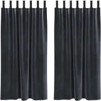 vidaXL Verduisterende gordijnen 2 st Donkergrijs 140 x 175 cm fluweel