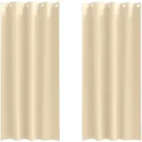 vidaXL Blackout Gordijnen met Ringen 2 st Crèmekleurig 225 x 140 cm