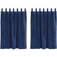 vidaXL Gordijnen 2 st Donkerblauw 140 x 140 cm fluweel