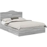 vidaXL Opbergbed met lade Grijs Sonoma 160 x 200 cm Bewerkt hout