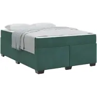 vidaXL Bedframe met matras Donkergroen 160 x 200 cm Stof