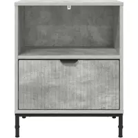 vidaXL Nachtkastje 2 st Betongrijs 49 x 36 x 61 cm Bewerkt hout