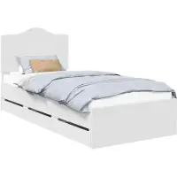 vidaXL Bedframe met lades, wit, 75 x 190 cm, van constructiehout