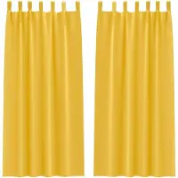vidaXL Blackout Gordijnen met Ringen 2 st Mosterdgeel 260 x 140 cm