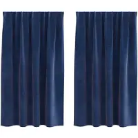 vidaXL Gordijnen 2 st Donkerblauw 140 x 175 cm fluweel