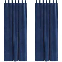 vidaXL Verduisterende gordijnen 2 st Donkerblauw 140 x 225 cm fluweel