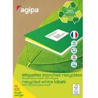 Agipa Hergebruikte multi-doeletiketten, 105 x 37 mm, wit