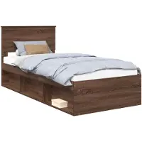 vidaXL Bedframe Bruin Eiken 90 x 190 cm Massief grenenhout