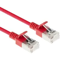 ACT Rode 5 meter LSZH S/FTP CAT6A slimline patchkabel snagless met RJ45 connectoren