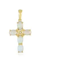 Cavill - Luxe Hanger 925 Sterling Zilver met Welo Opaal 1,54 ct en Tanzanische Zirkoon 0,02 ct - Gouden Accenten - Exclusieve Elegante Opaal Ketting