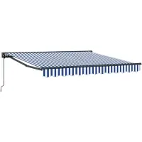 vidaXL Zonnescherm Frame Blauw en Wit 350 x 250 cm