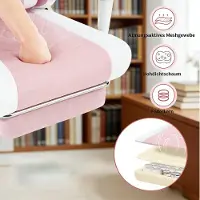 STILVORA Bureaustoel - Massagelendensteun - Ergonomisch Draaibaar - Voor Thuiswerk En Spelen - Metaal - Roze Wit