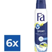 Fa Deo Spray Sport - Unisex - Citroen - 48 uur Bescherming - 6 x 150ml