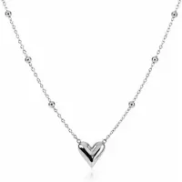 Trend Ketting met hartje - Roestvrijstalen Hart Hanger- Zilverkleurig - cadeau - vrouwen - verjaardag cadeau