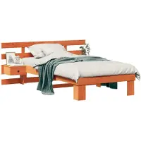 vidaXL Bedframe met hoofdeinde Wasbruin 80 x 200 cm Massief grenenhout