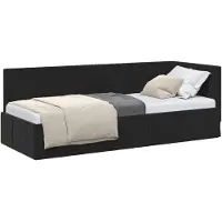 vidaXL Hoek Bed Frame met hoofdeinde Zwart 80 cm x 200 cm Fluweel