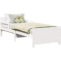 vidaXL Bedframe met hoofdeinde Wit 80 x 200 cm Bewerkt hout