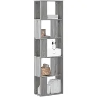 vidaXL Boekenkast 5-laags 45x23,5x162,5 cm bewerkt hout grijs sonoma