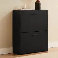 Casabel Moderne schoenenkast met 2 neerklapbare deuren - 12 paar schoenen - Schoenopbergkast van composiethout