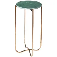 Invicta Handgemaakte bijzettafel NOBLE I 35cm groen marmer afneembaar tafelblad rond - 40366