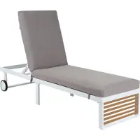 Beliani VERDELLO - Tuinligstoel - Grijs - Aluminium
