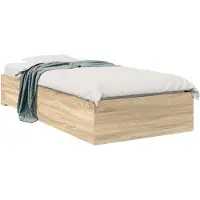 vidaXL Bedframe met lade met opslag Bruin 90 x 190 cm Bewerkt hout