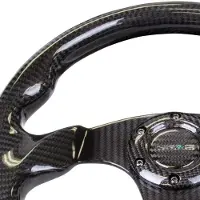 Nrg Carbon Fiber Steering Wheel (320mm) Flat Bottom w/Shiny Black Carbon