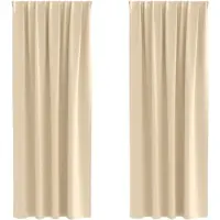 vidaXL Blackout Gordijnen met Ringen 2 st Crèmekleurig 260 x 140 cm
