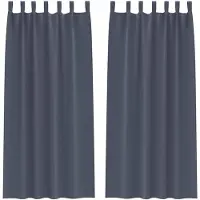 vidaXL Blackout Gordijnen met Ringen 2 st Antraciet 225 x 140 cm