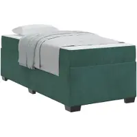 vidaXL Bedframe met matras Donkergroen 90 x 200 cm Stof