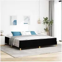 vidaXL Boxspring bed met matras Zwart 200 x 200 cm Stof